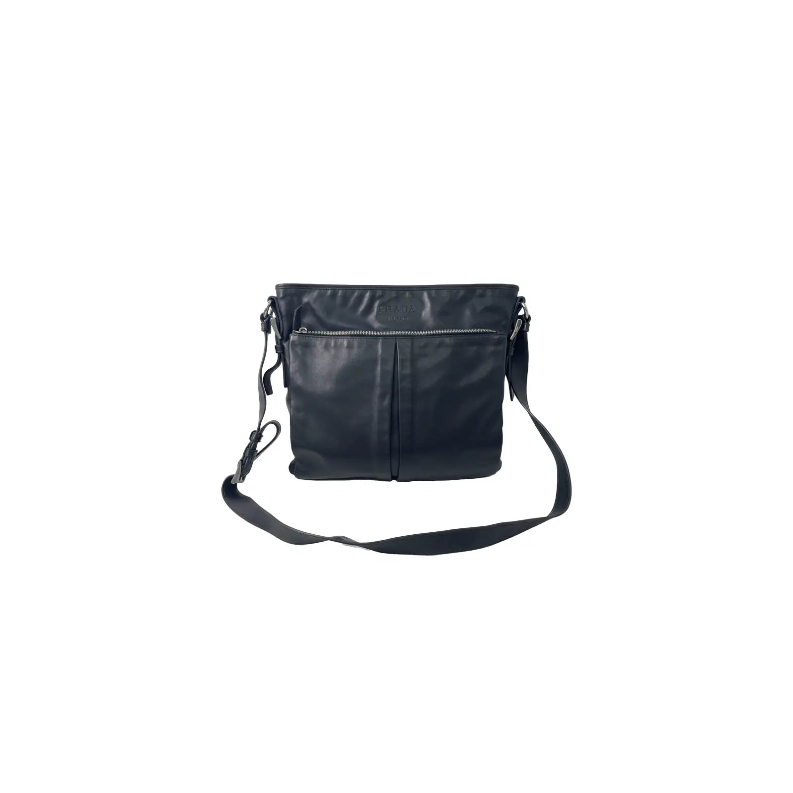 Prada Black Leather Shoulder Bag 35×32cm – 97% New
