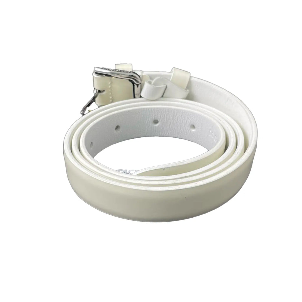 Dolce & Gabbana White Leather Belt 85cm