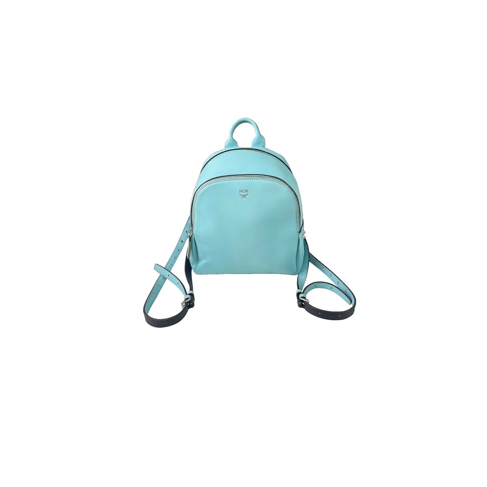 MCM Blue Mini Leather Backpack 28×20cm – 97% New