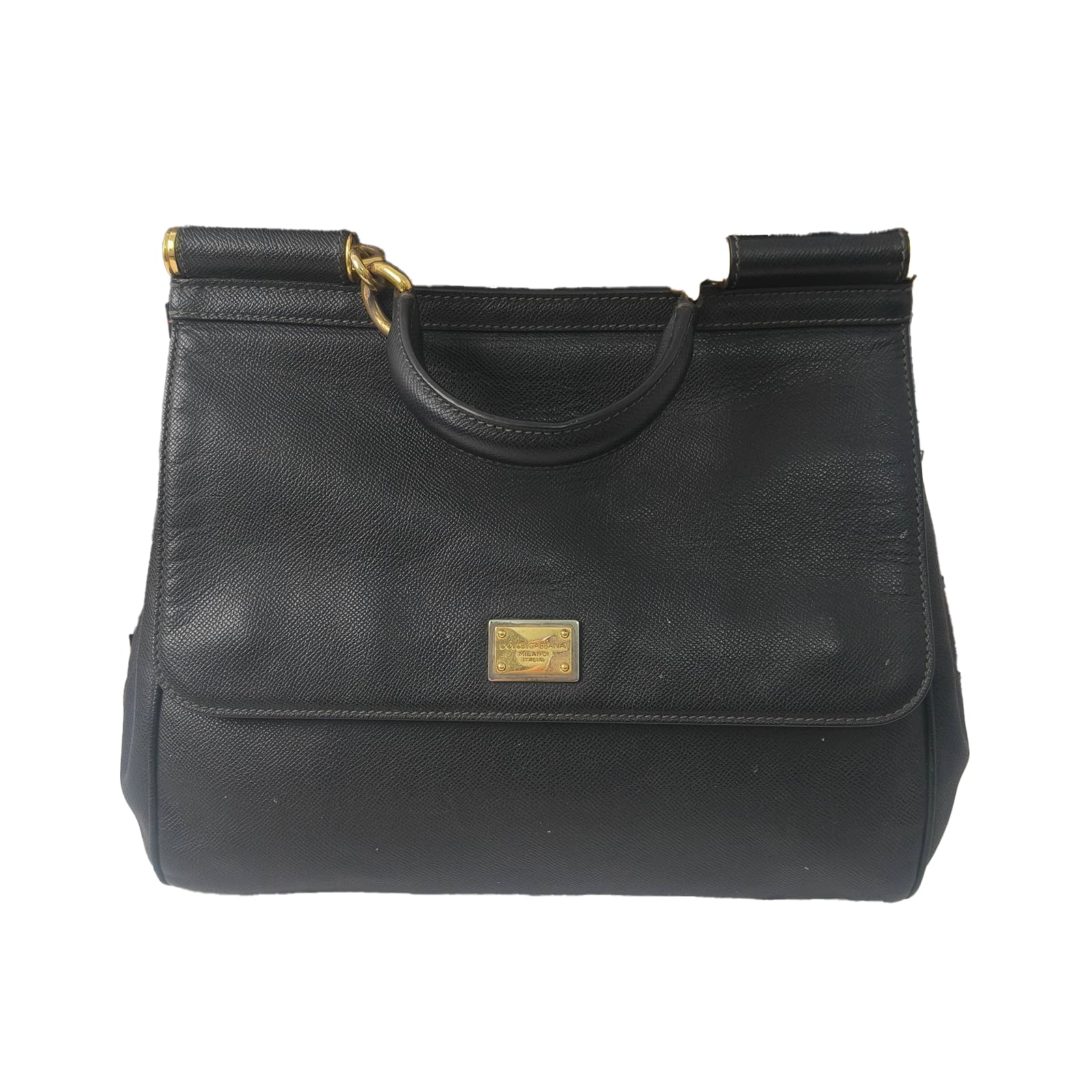 Dolce & Gabbana Large Black Leather Handbag 32×9cm – 95% New