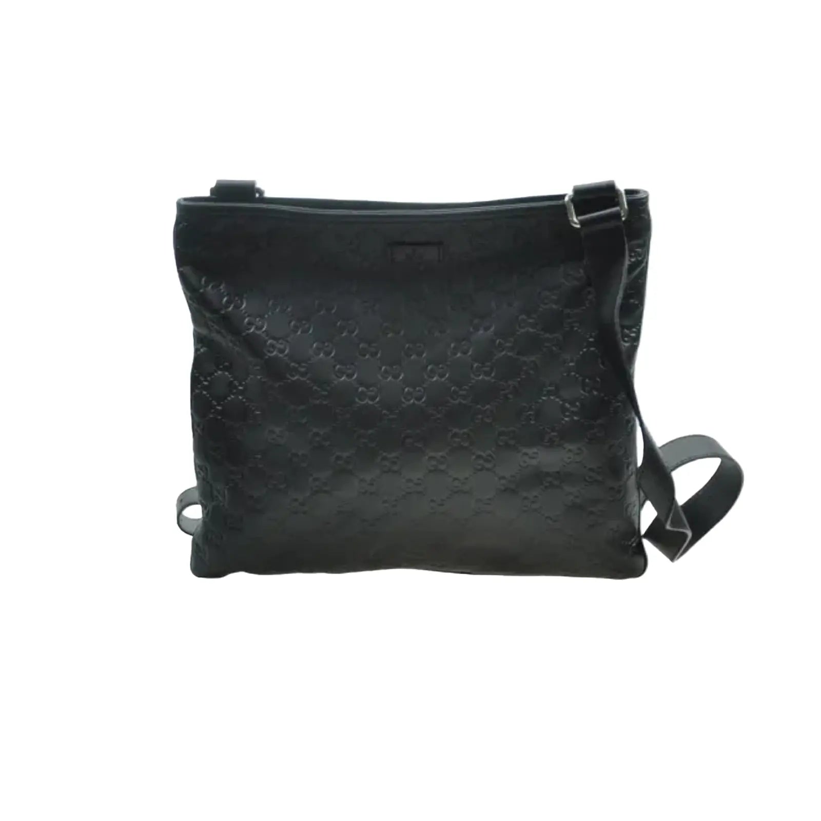 Gucci Black Leather Shoulder Bag 34×29cm – 97% New