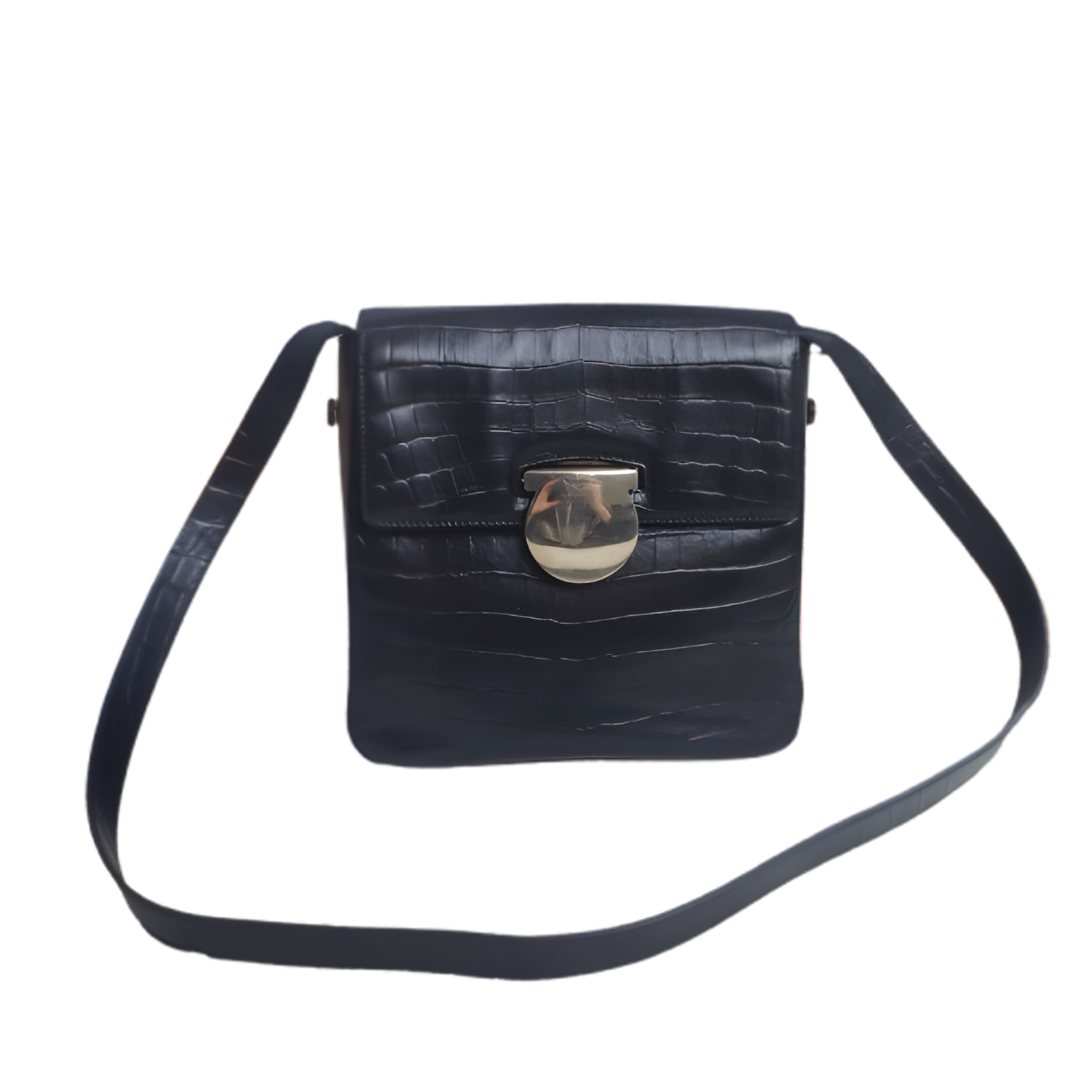 Luckybags Ferragamo Black Crossbody Bag – 93% New, 20×19cm