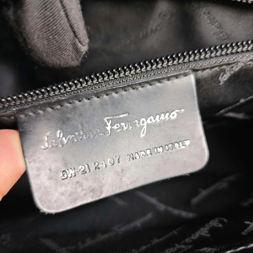 Luckybags Ferragamo Black Handbag – 95% New Vintage, 28×24cm