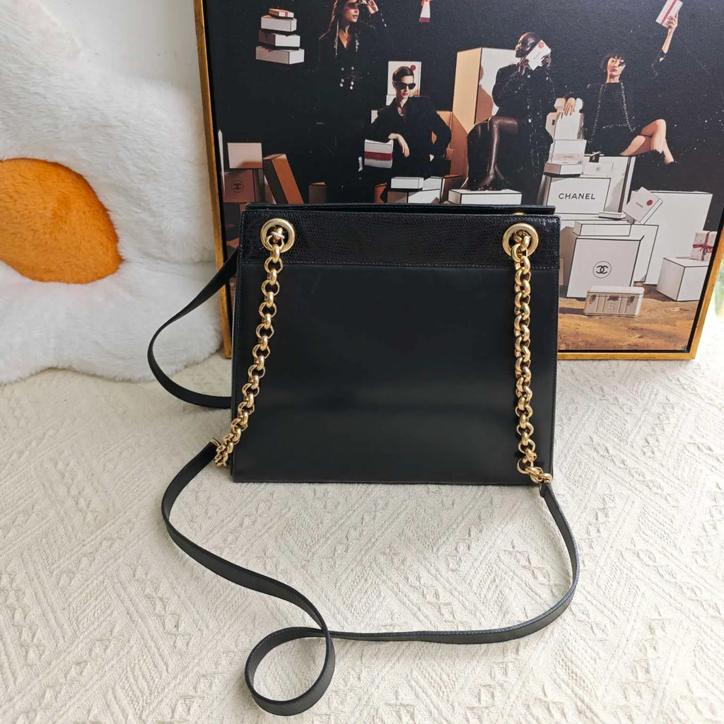 Luckybags Ferragamo Black Shoulder Bag – 27×23×10cm