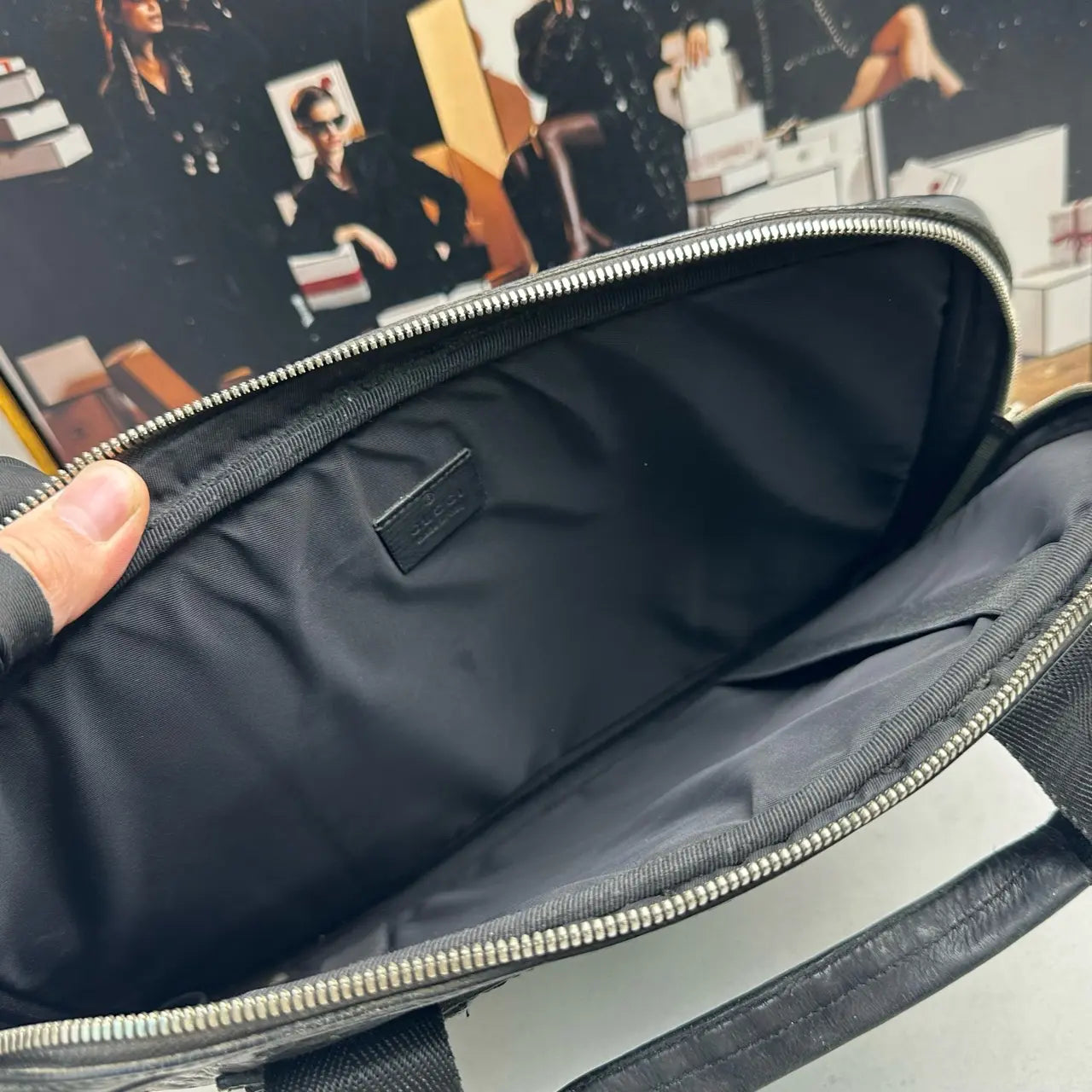 Luckybags Gucci Black Briefcase – 93% New Classic, 34×27cm