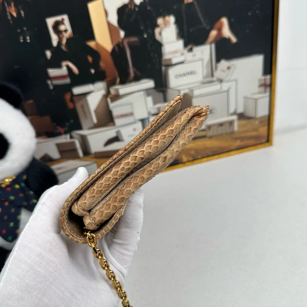 Luckybags Burberry Snakeskin Chain Crossbody Bag – 24×13cm