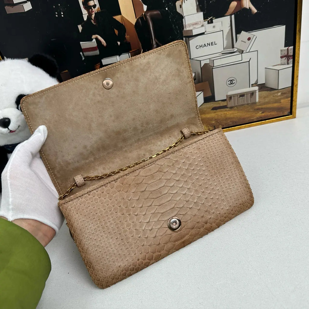 Luckybags Burberry Snakeskin Chain Crossbody Bag – 24×13cm