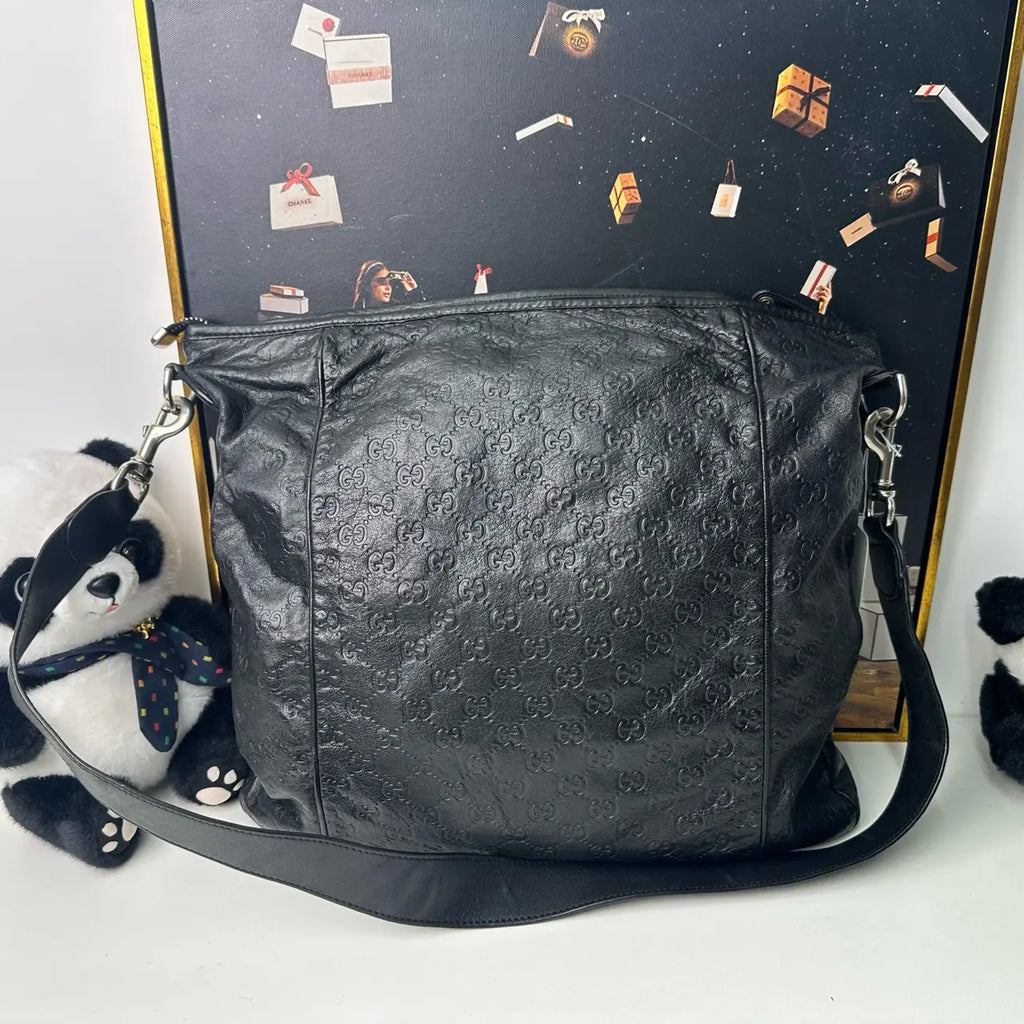 Luckybags Gucci Large Leather Crossbody Bag – 95% New, 40×39cm