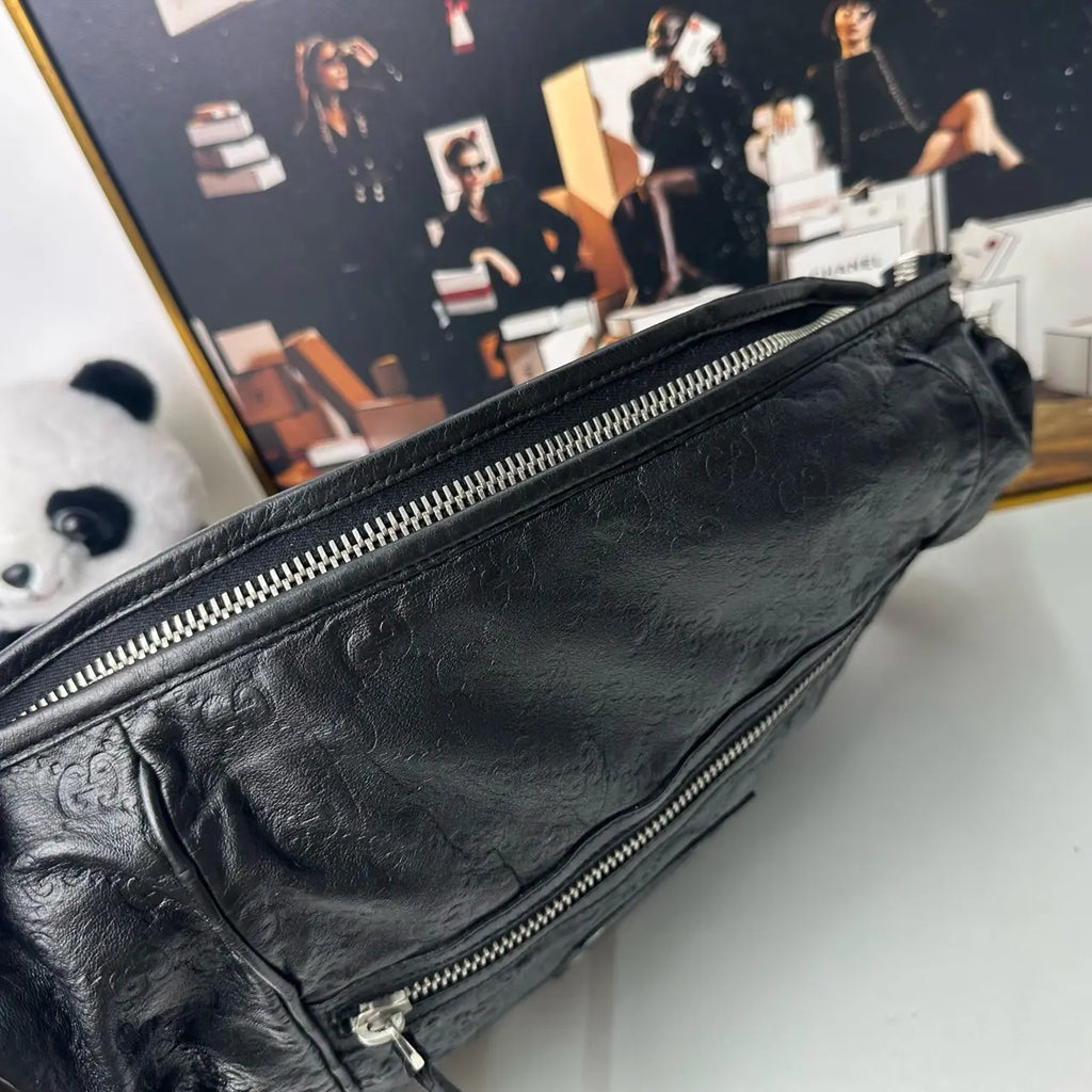 Luckybags Gucci Large Leather Crossbody Bag – 95% New, 40×39cm