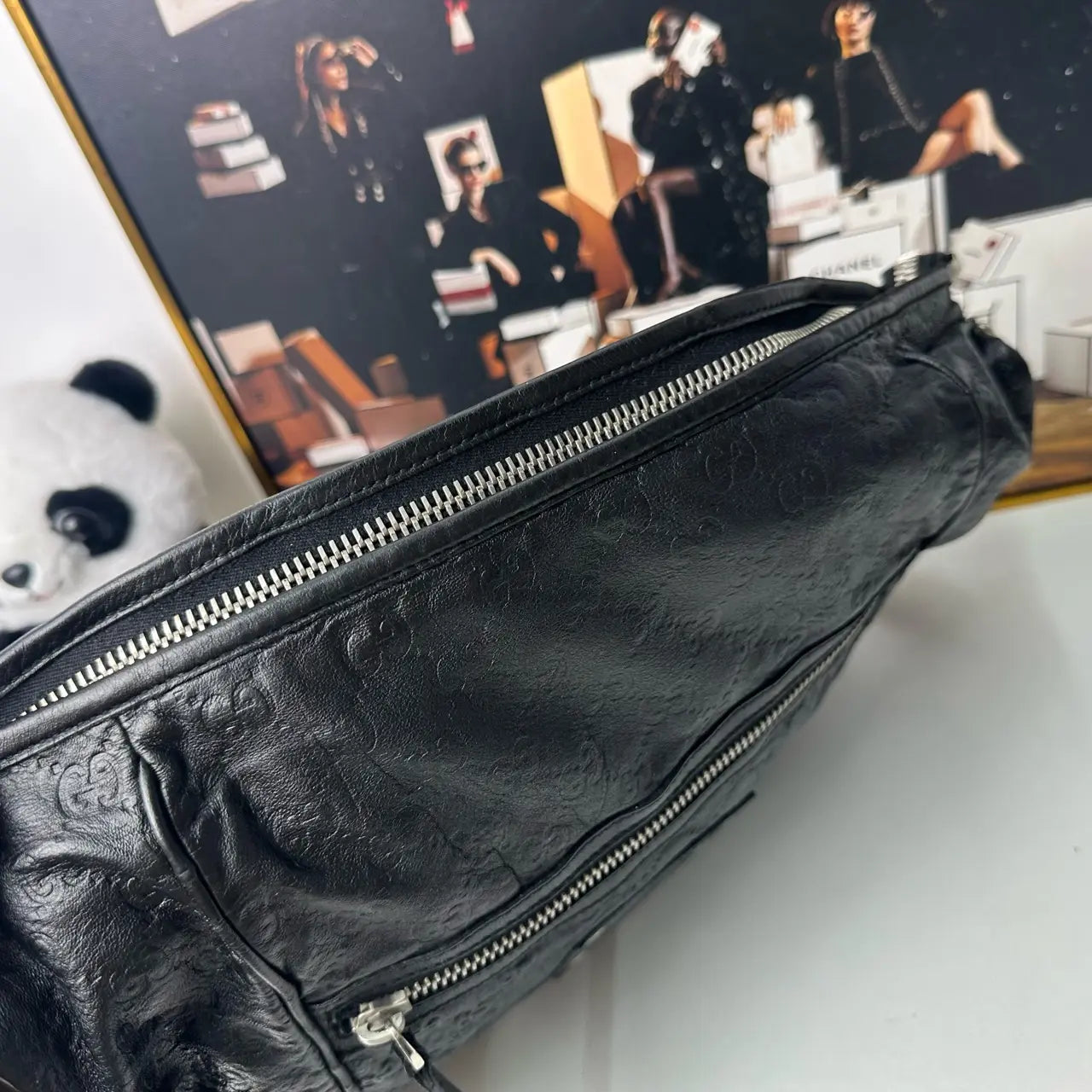 Luckybags Gucci Large Leather Crossbody Bag – 95% New, 40×39cm