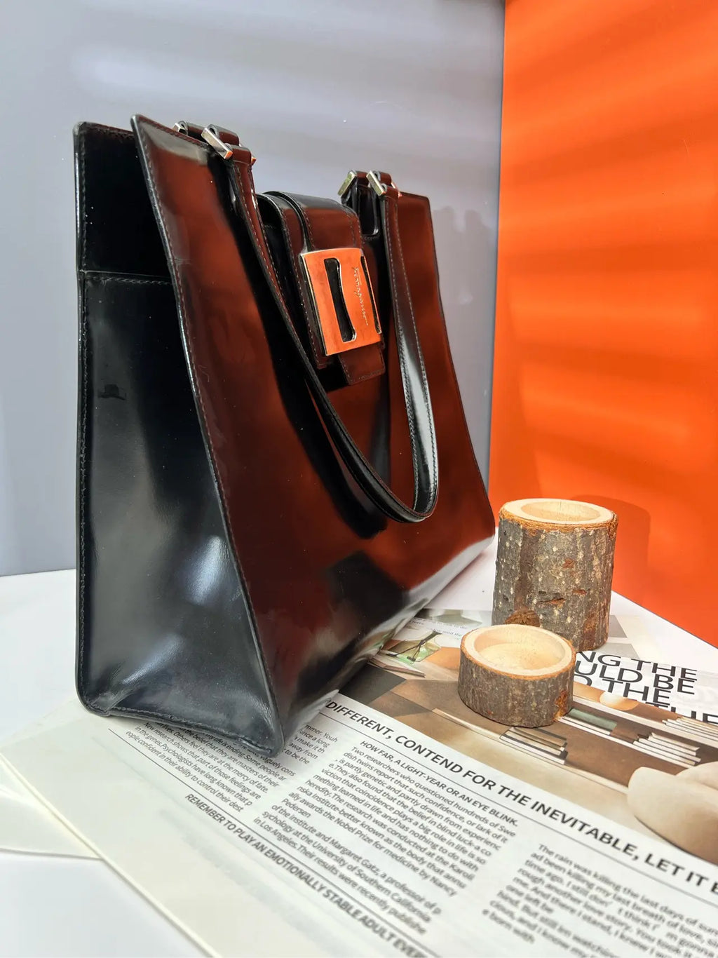 Luckybags Ferragamo Black Handbag – 95% New Vintage, 28×24cm