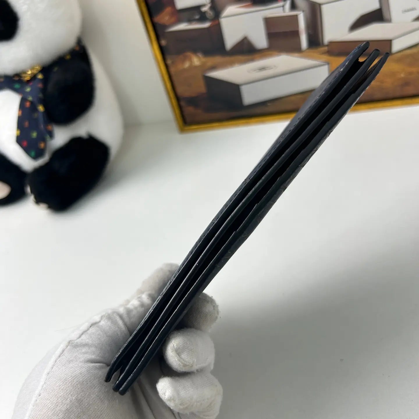 Luckybags Berluti Blue Leather Wallet – 95% New, 18×9cm