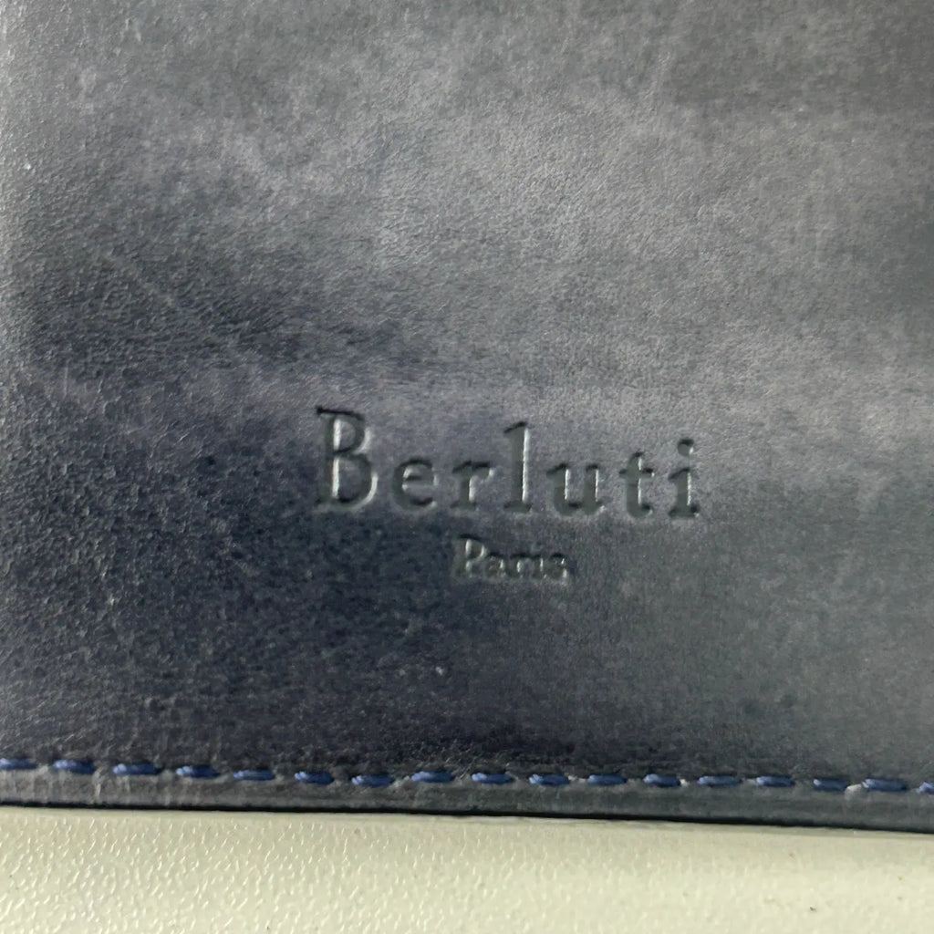 Luckybags Berluti Blue Leather Wallet – 95% New, 18×9cm