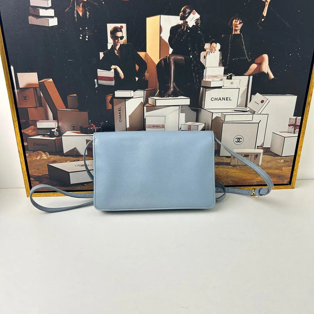 Prada Blue Shoulder Bag 20×13cm – 97% New