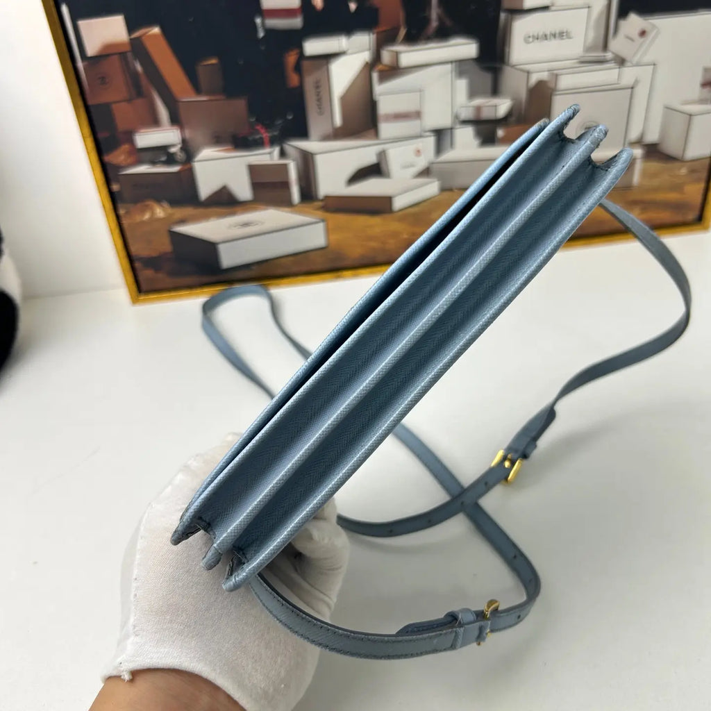 Prada Blue Shoulder Bag 20×13cm – 97% New