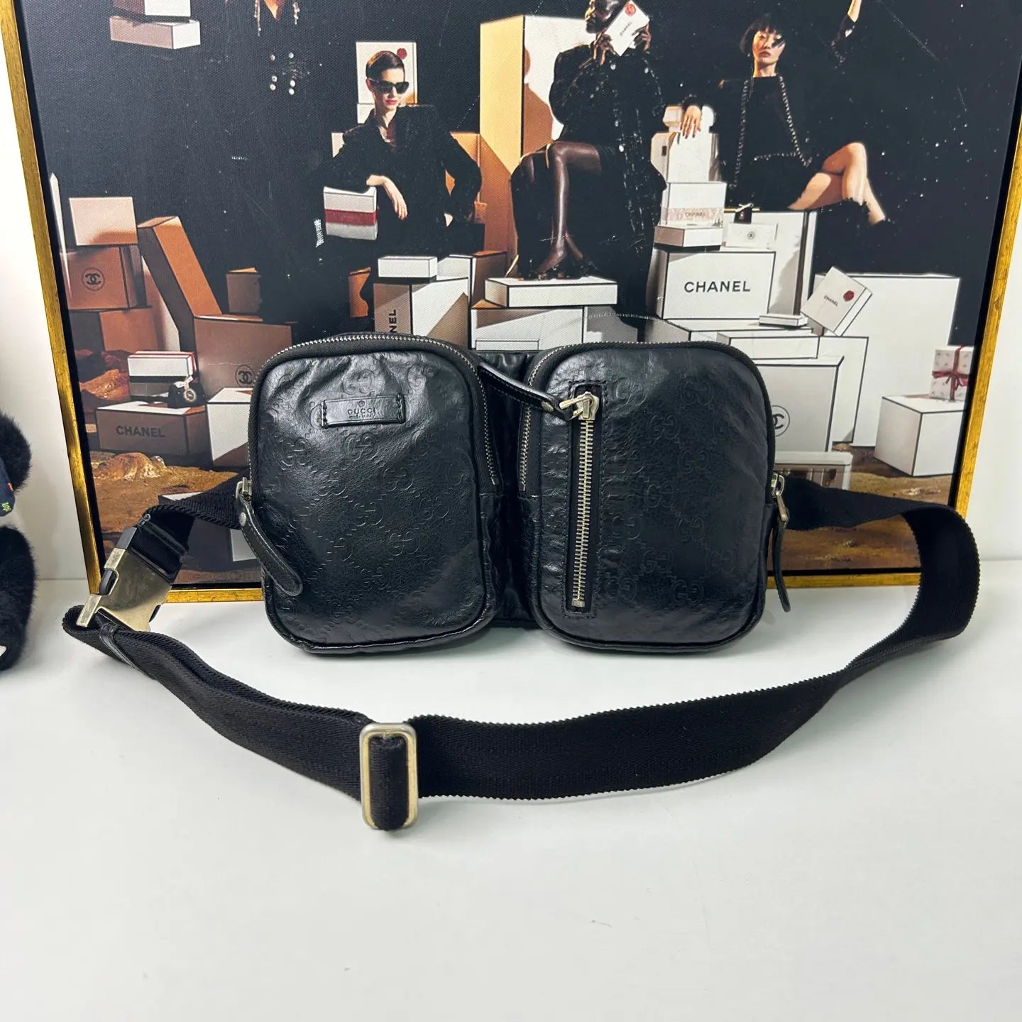 Luckybags Gucci Full Leather Shoulder Bag – 95% New, 33×21cm