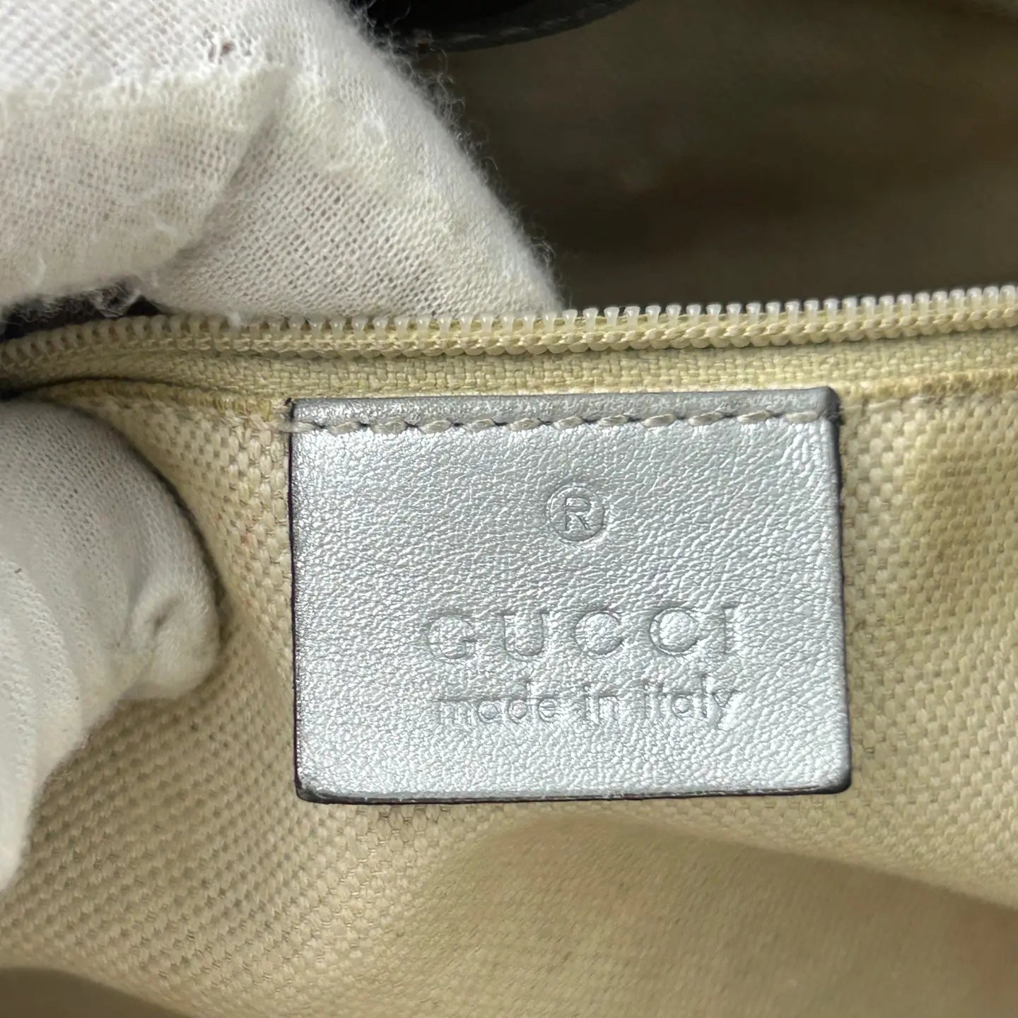 Gucci Blue Crystal Leather Shoulder Bag 33×32cm – 97% New