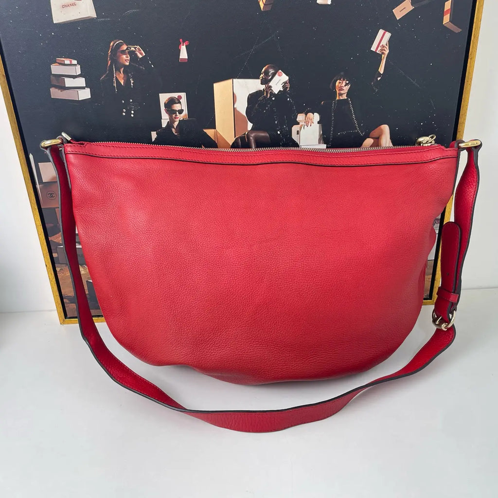 Gucci Red Soho Tassel Crossbody Bag 42×27cm – 97% New