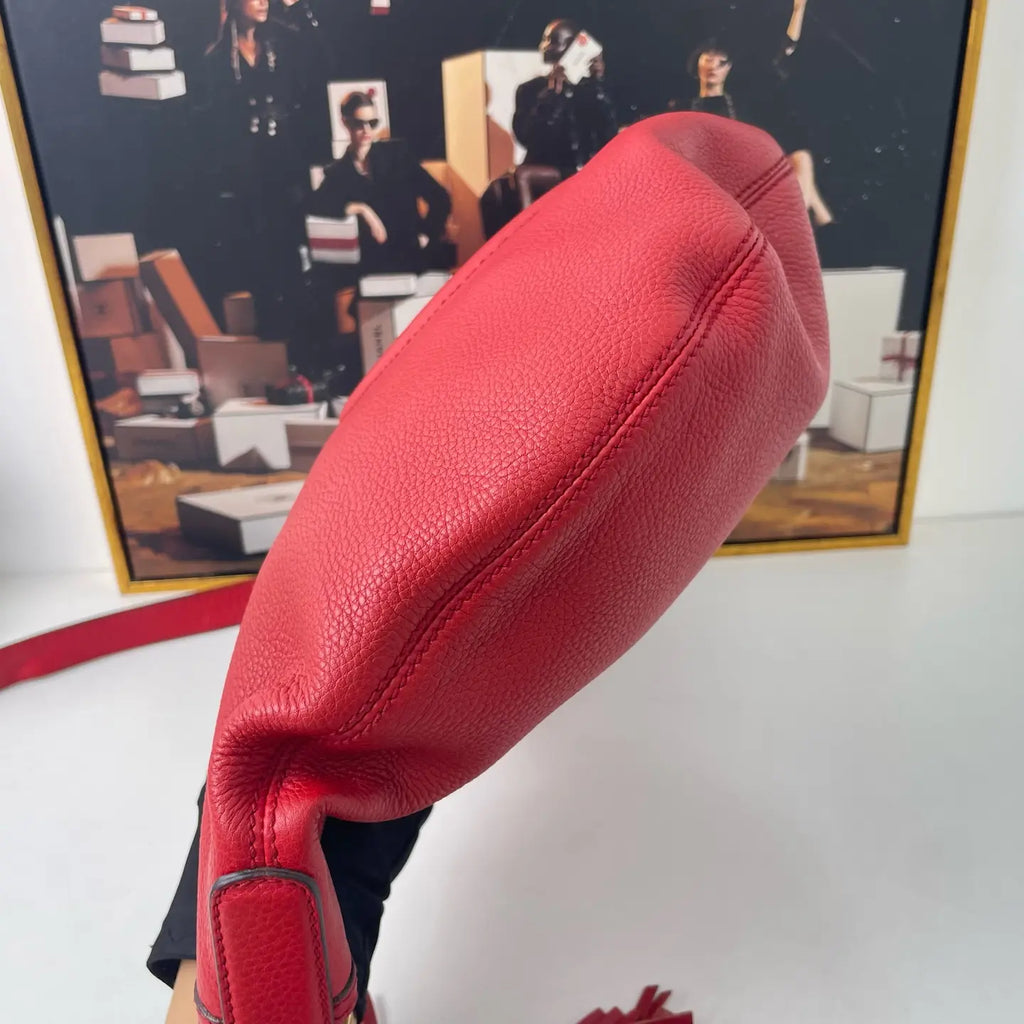 Gucci Red Soho Tassel Crossbody Bag 42×27cm – 97% New