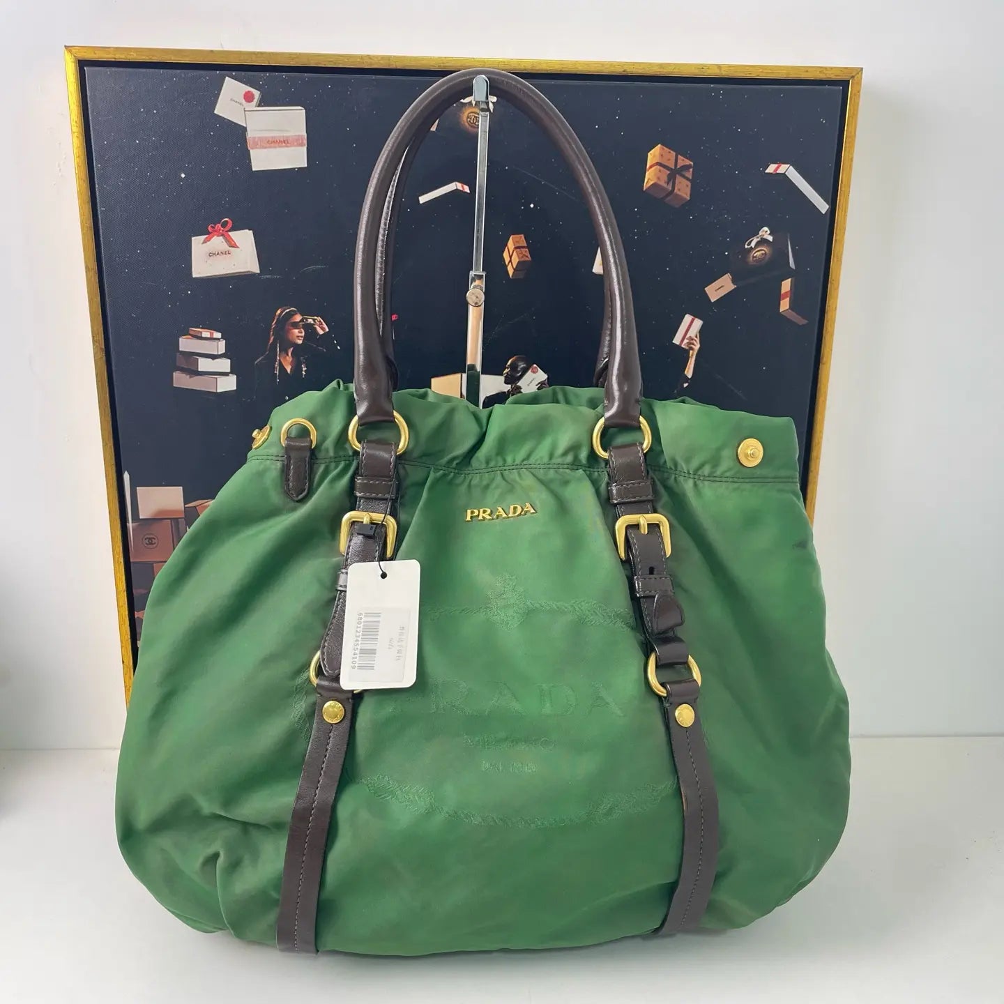 Prada Nylon Tote Handbag 34×15cm