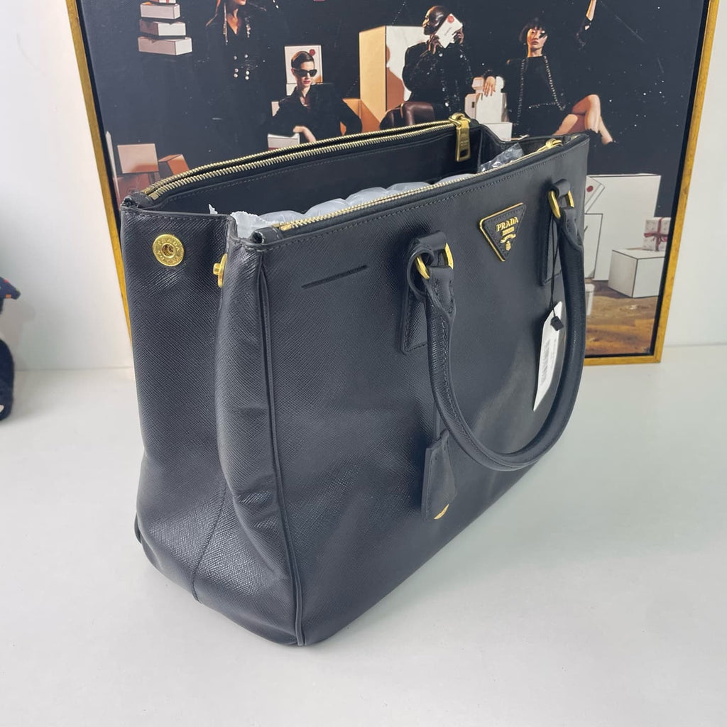 Prada Saffiano Leather Double Handle Bag 34×15cm