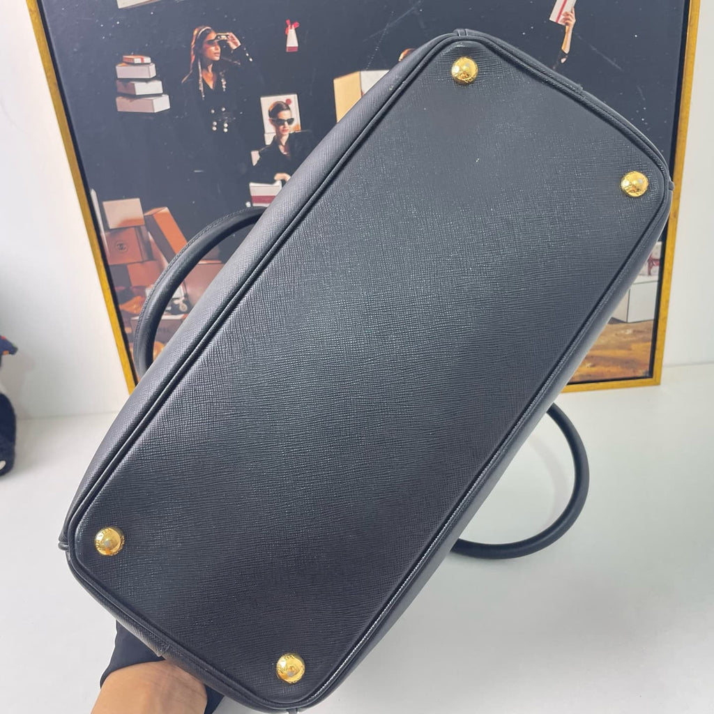 Prada Saffiano Leather Double Handle Bag 34×15cm