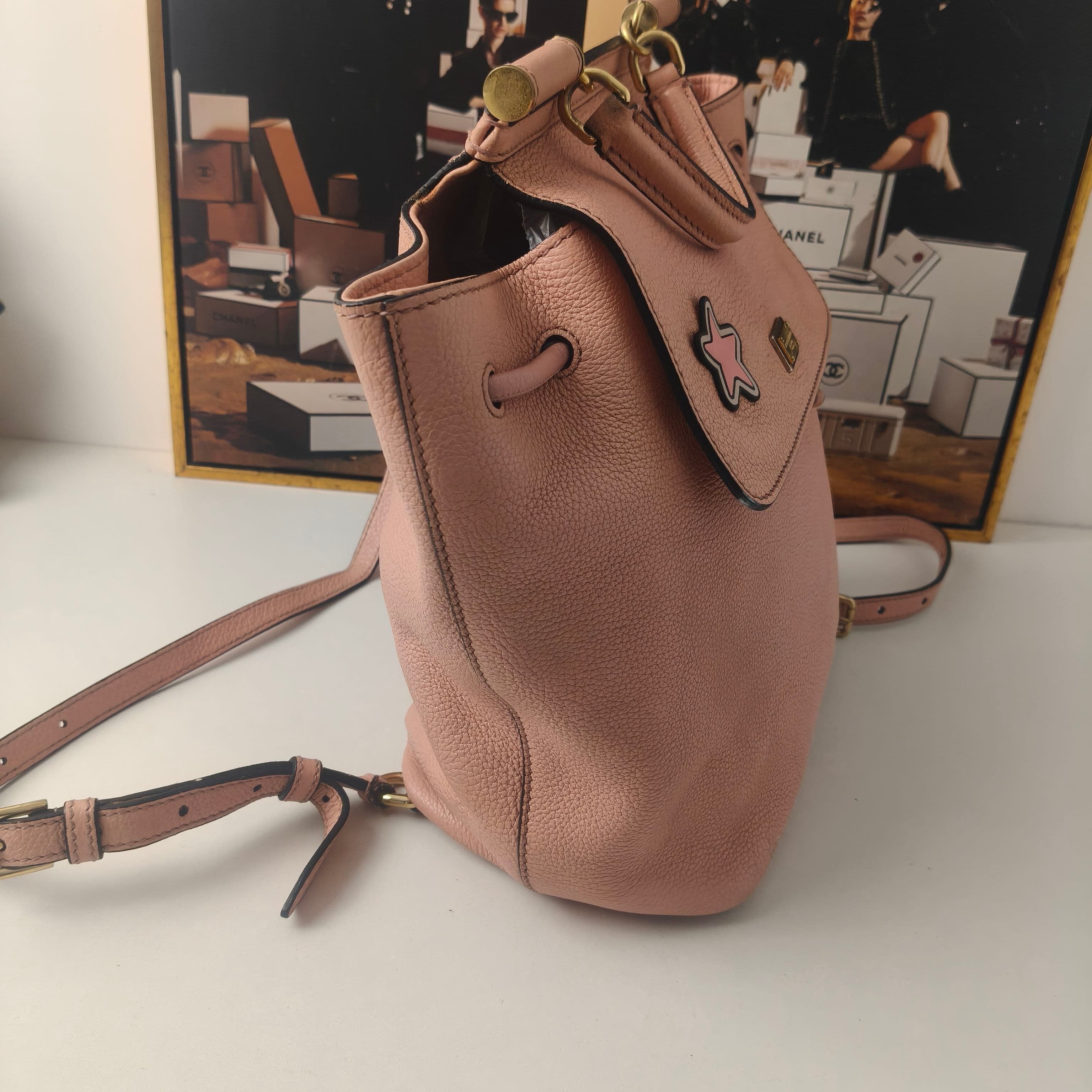 Dolce & Gabbana Pink Leather Backpack 23×14cm – 95% New