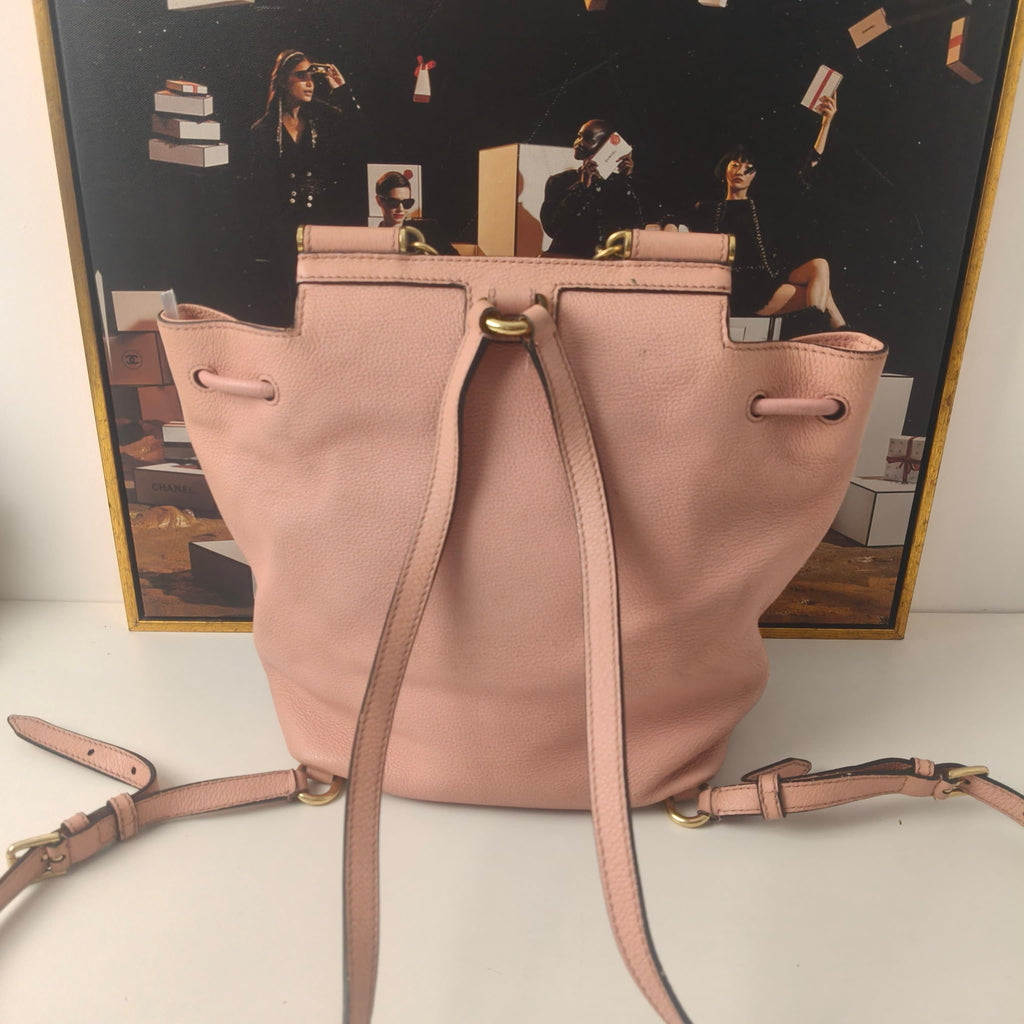 Dolce & Gabbana Pink Leather Backpack 23×14cm – 95% New