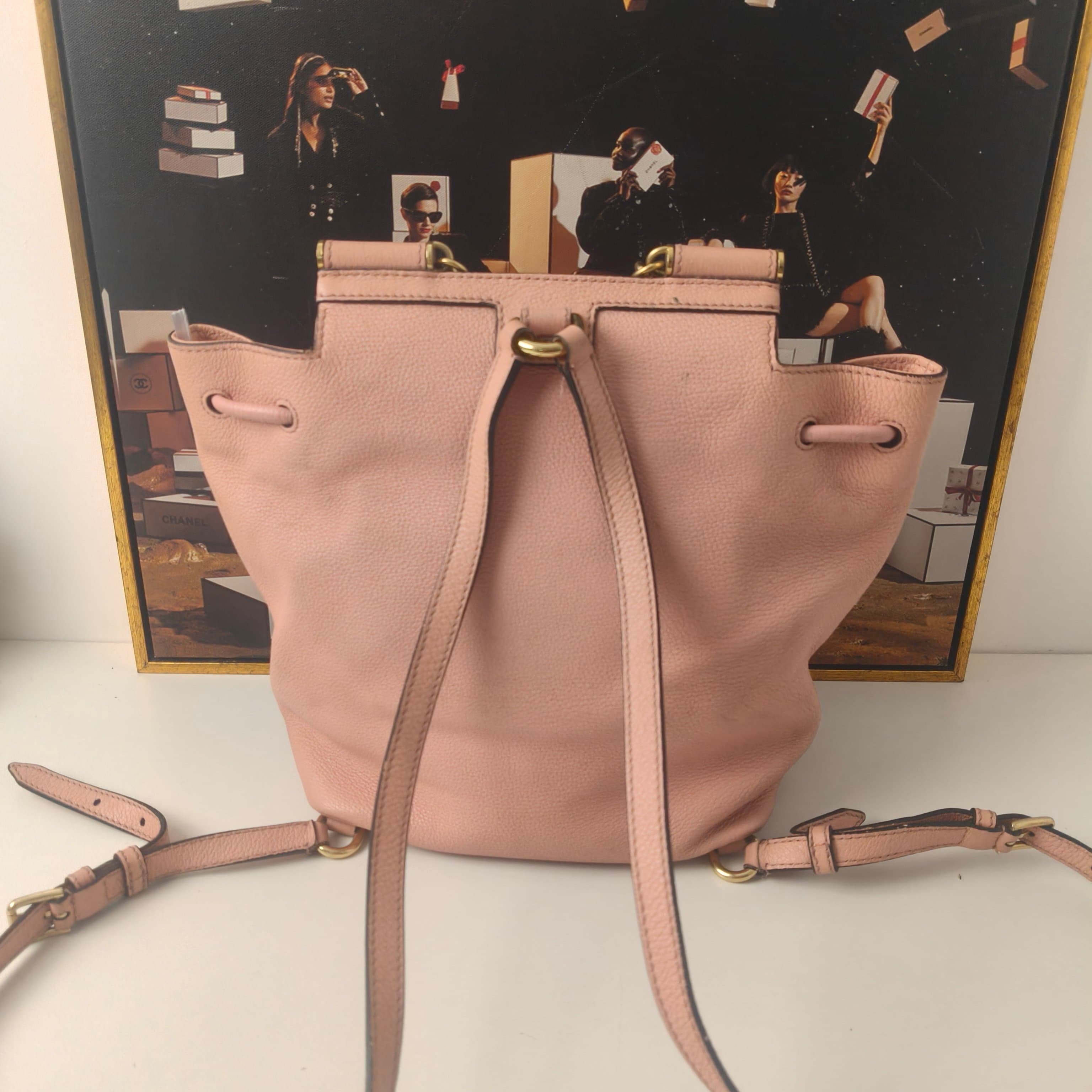 Dolce & Gabbana Pink Leather Backpack 23×14cm – 95% New