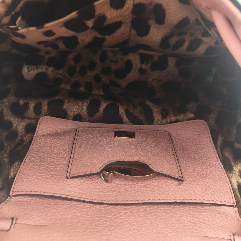 Dolce & Gabbana Pink Leather Backpack 23×14cm – 95% New