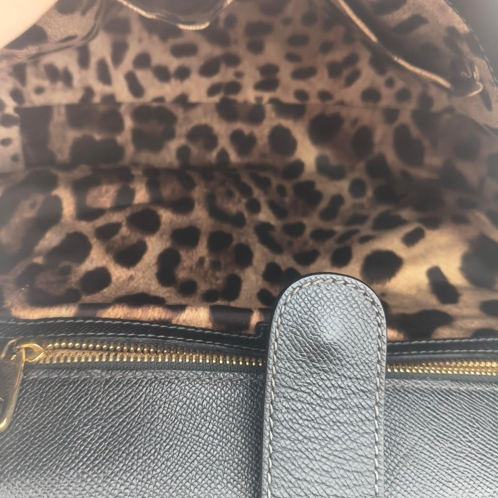 Dolce & Gabbana Large Black Leather Handbag 32×9cm – 95% New