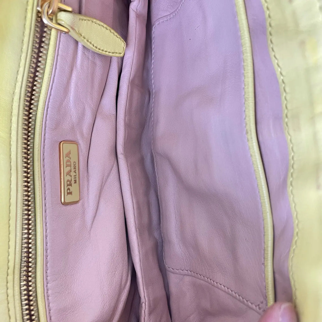 Prada Ruched Leather Clutch Bag 28×4cm