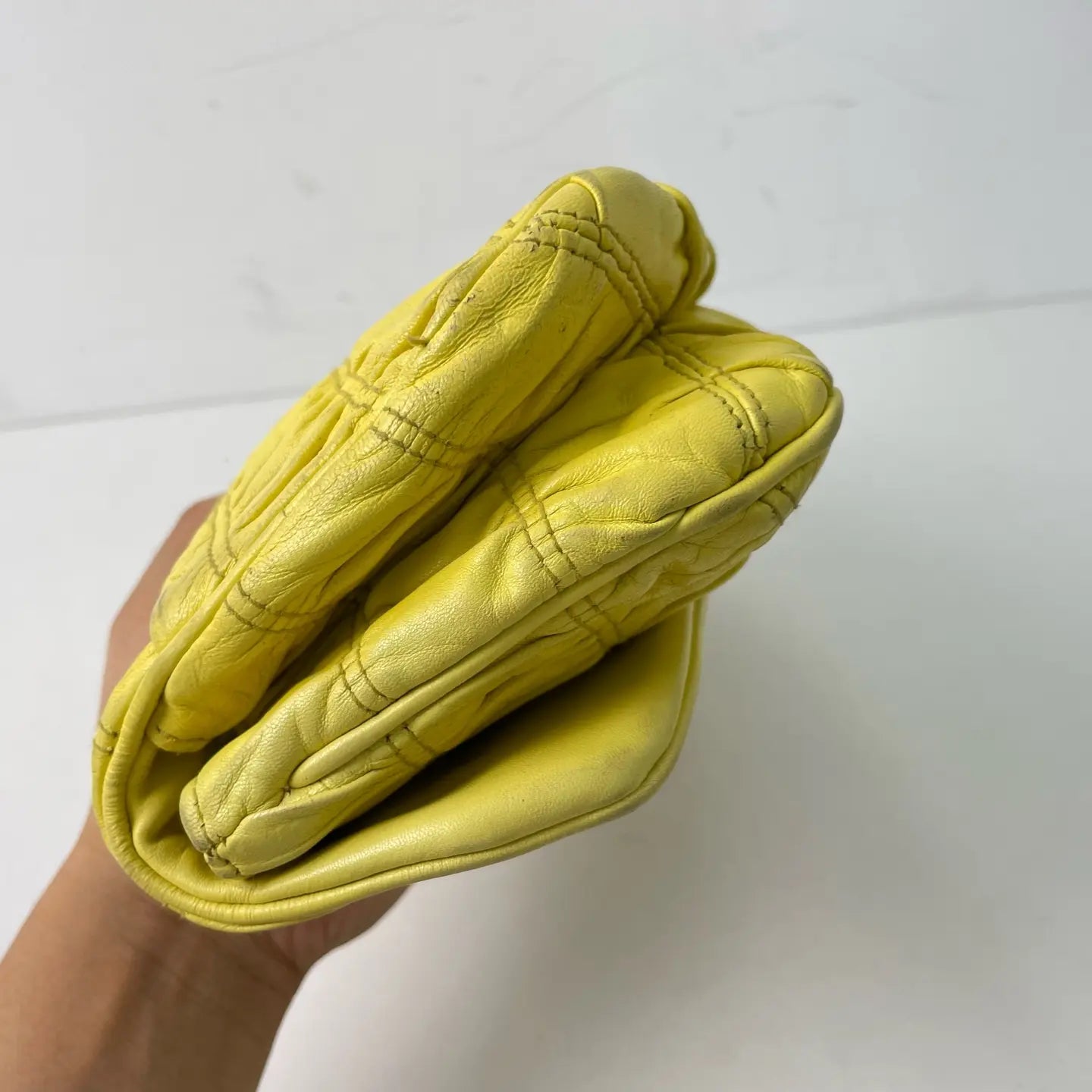 Prada Ruched Leather Clutch Bag 28×4cm