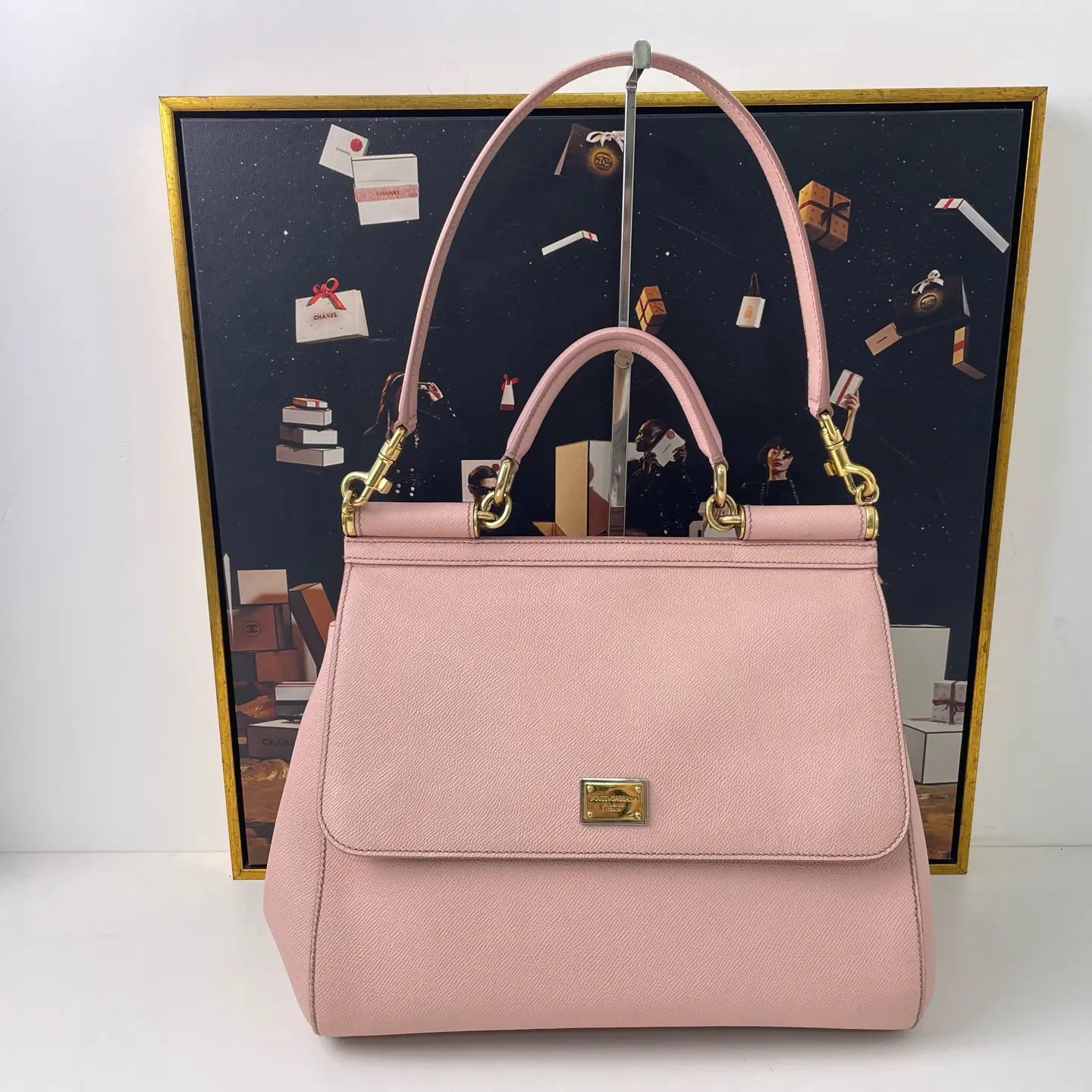 Dolce & Gabbana Sicily Leather Handbag 32×9×25cm