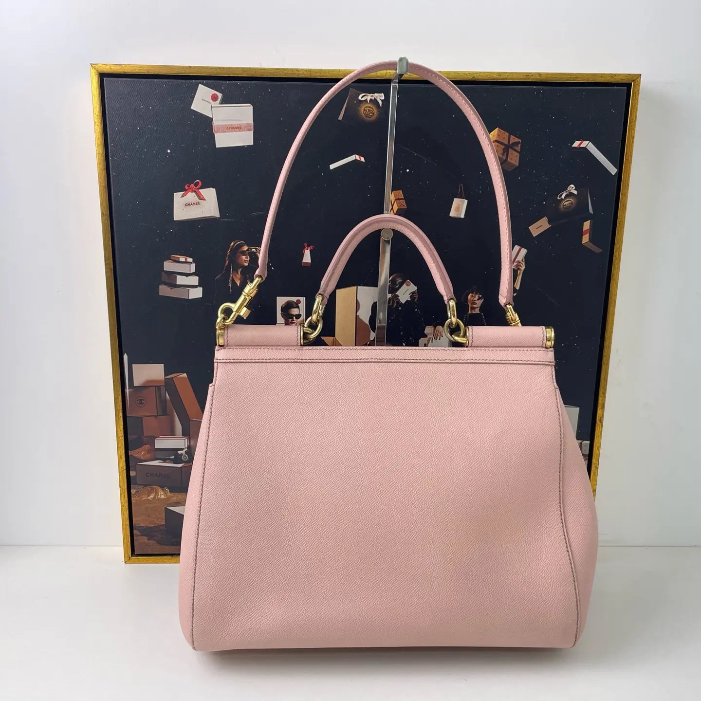 Dolce & Gabbana Sicily Leather Handbag 32×9×25cm