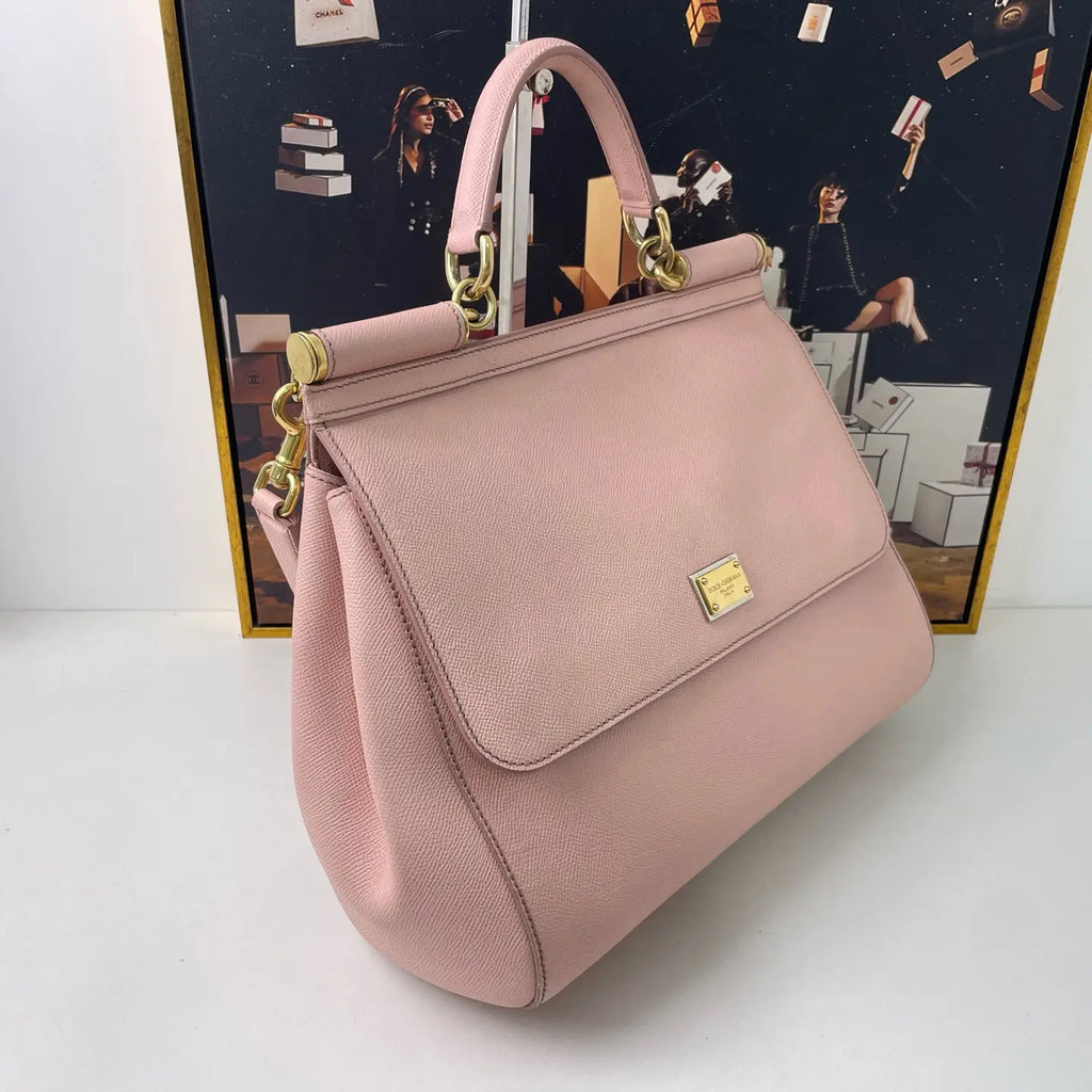 Dolce & Gabbana Sicily Leather Handbag 32×9×25cm