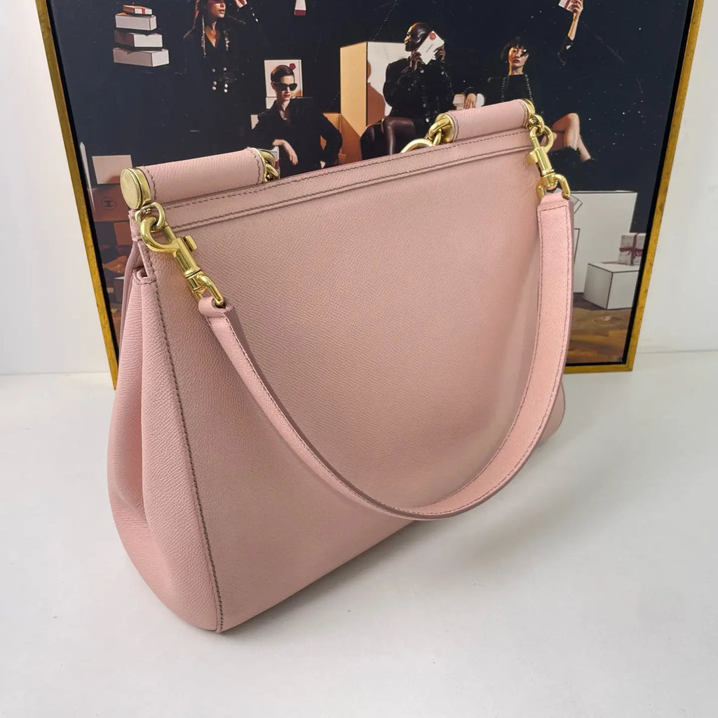 Dolce & Gabbana Sicily Leather Handbag 32×9×25cm