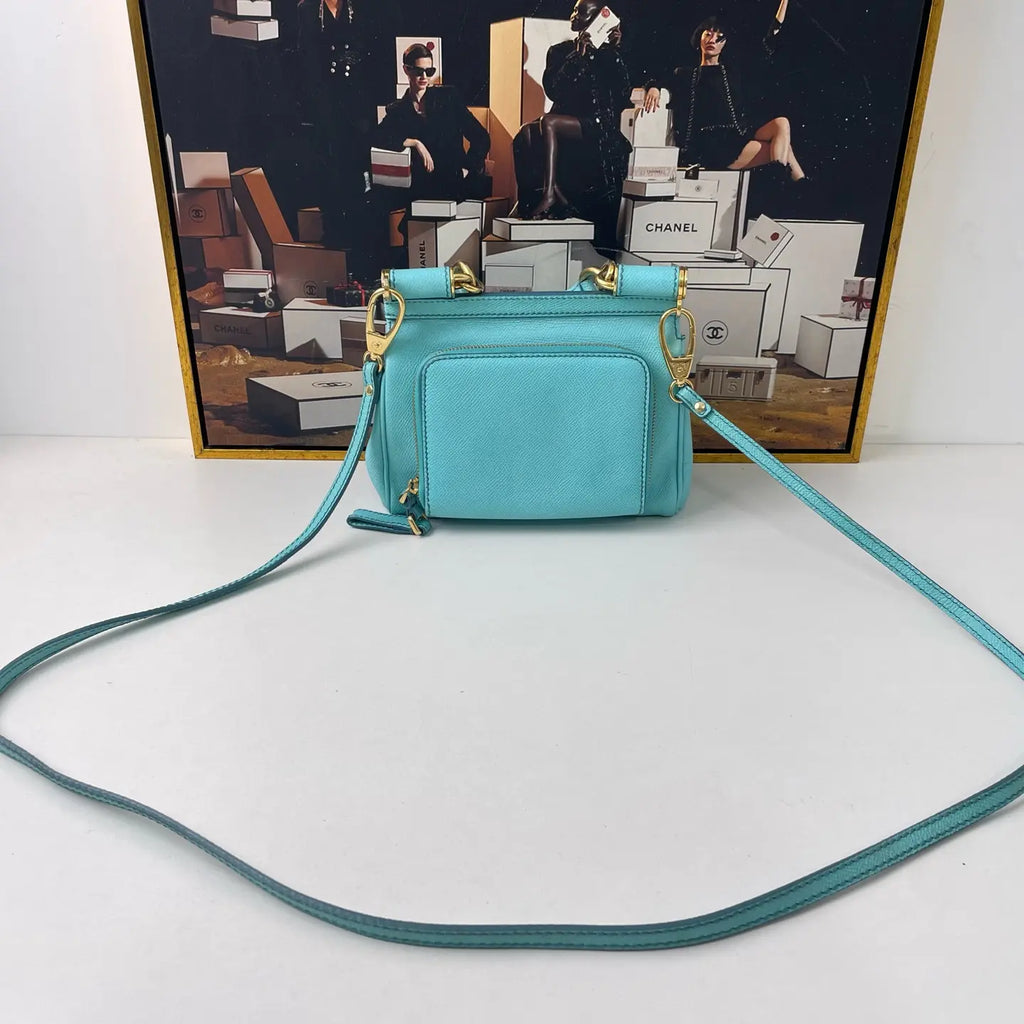 Dolce & Gabbana Sicily Mini Handbag Tiffany Blue 20×7×15cm