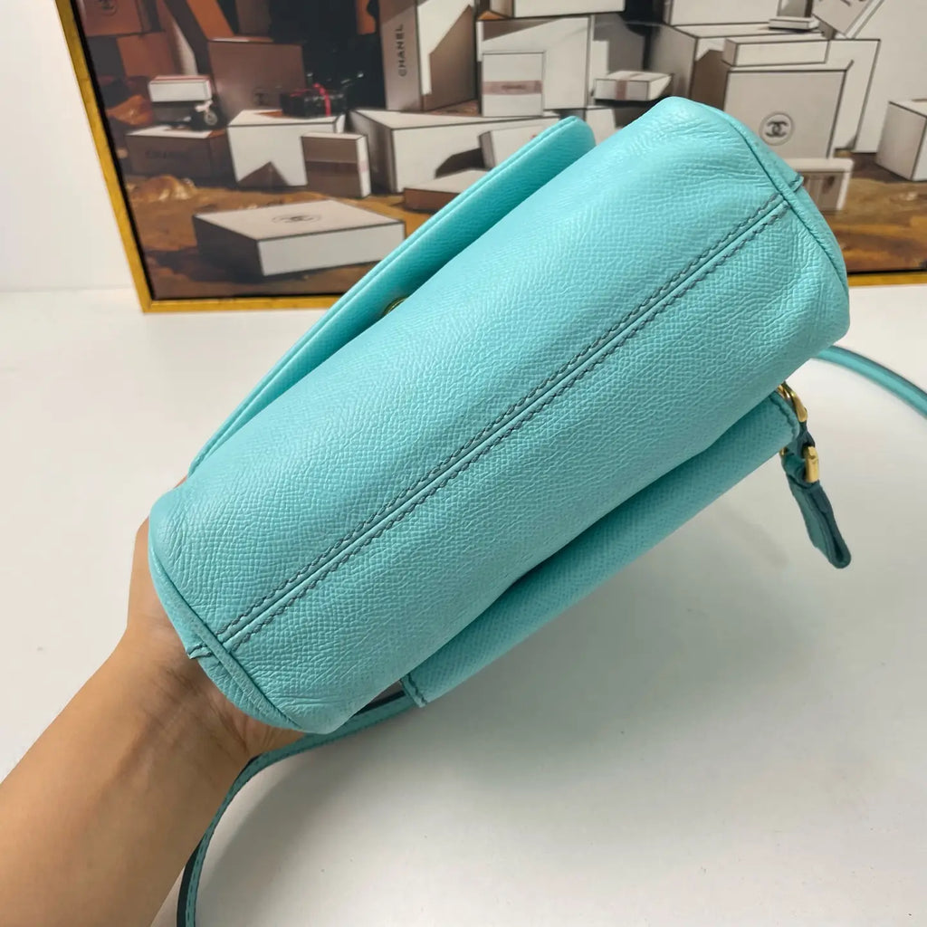 Dolce & Gabbana Sicily Mini Handbag Tiffany Blue 20×7×15cm