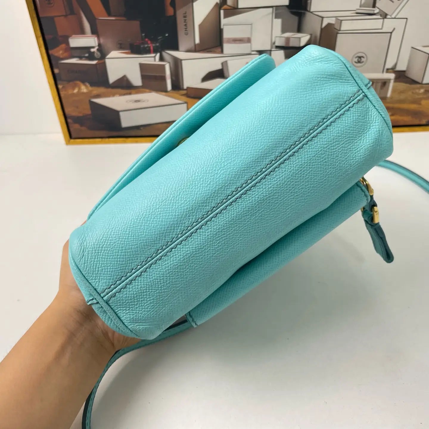 Dolce & Gabbana Sicily Mini Handbag Tiffany Blue 20×7×15cm