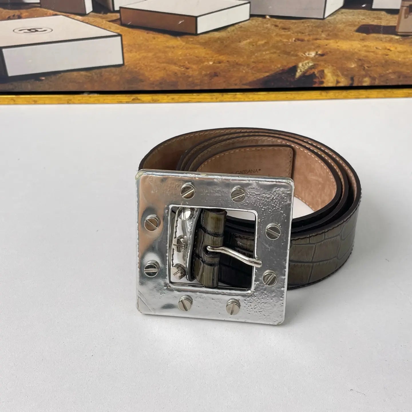 Dolce & Gabbana Crocodile Leather Belt 90cm