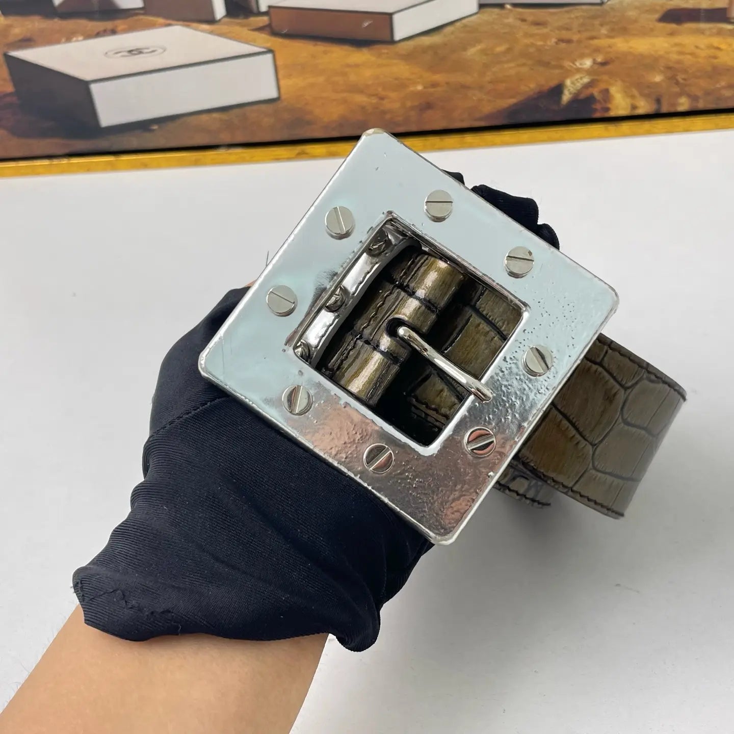 Dolce & Gabbana Crocodile Leather Belt 90cm