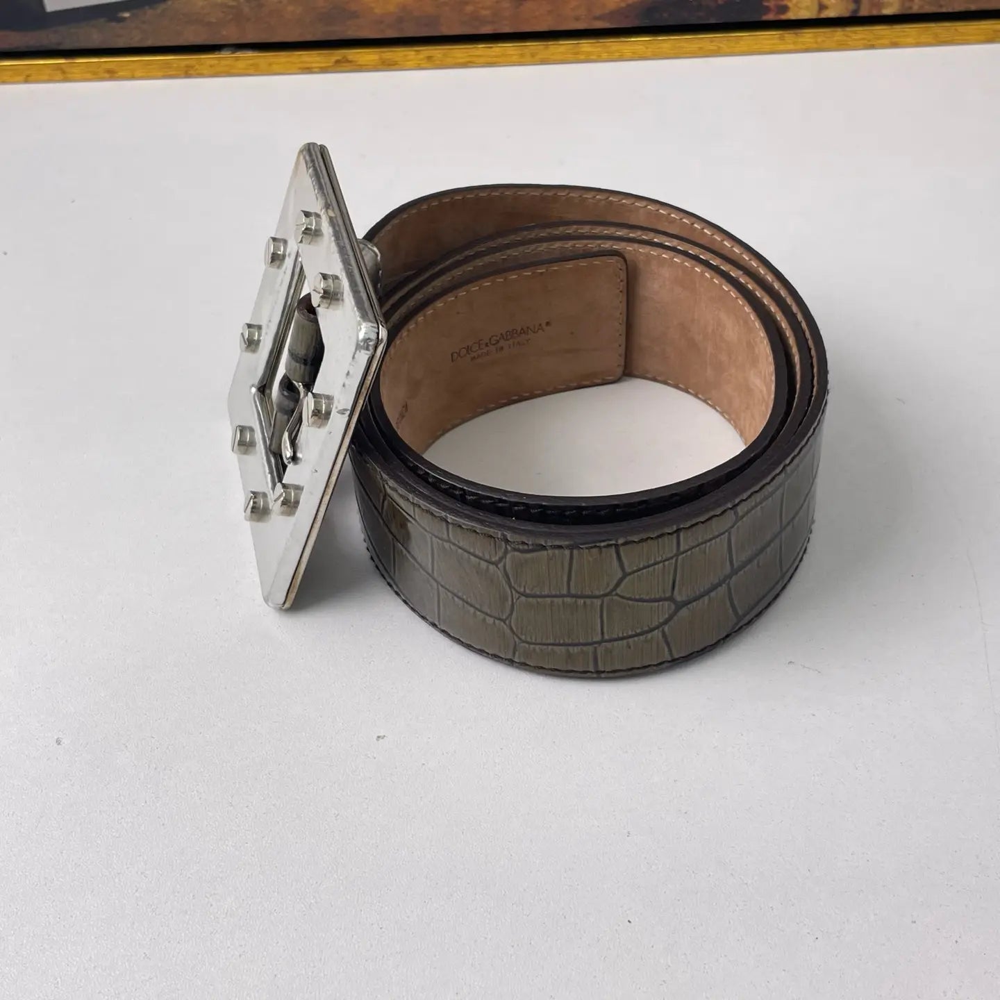 Dolce & Gabbana Crocodile Leather Belt 90cm