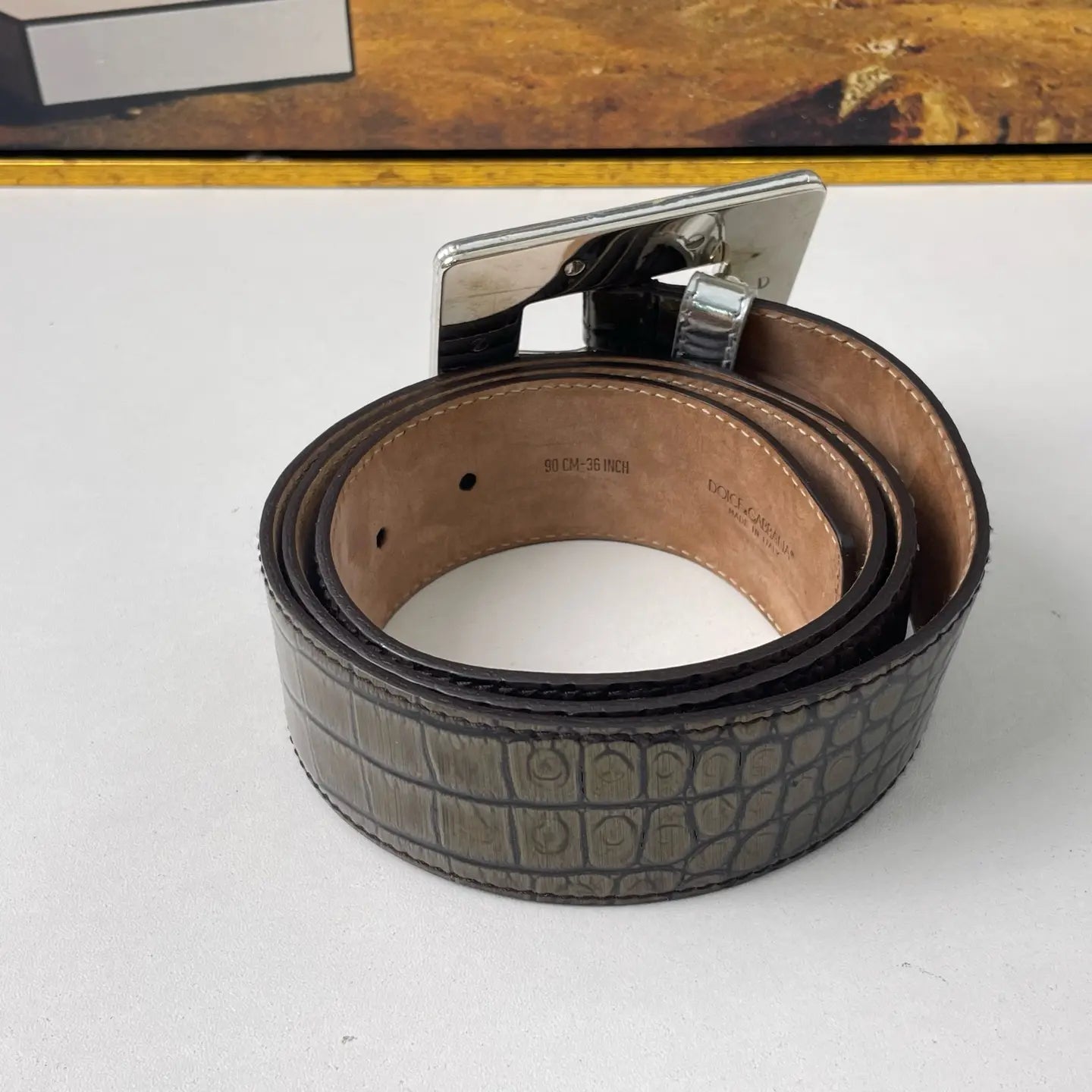 Dolce & Gabbana Crocodile Leather Belt 90cm