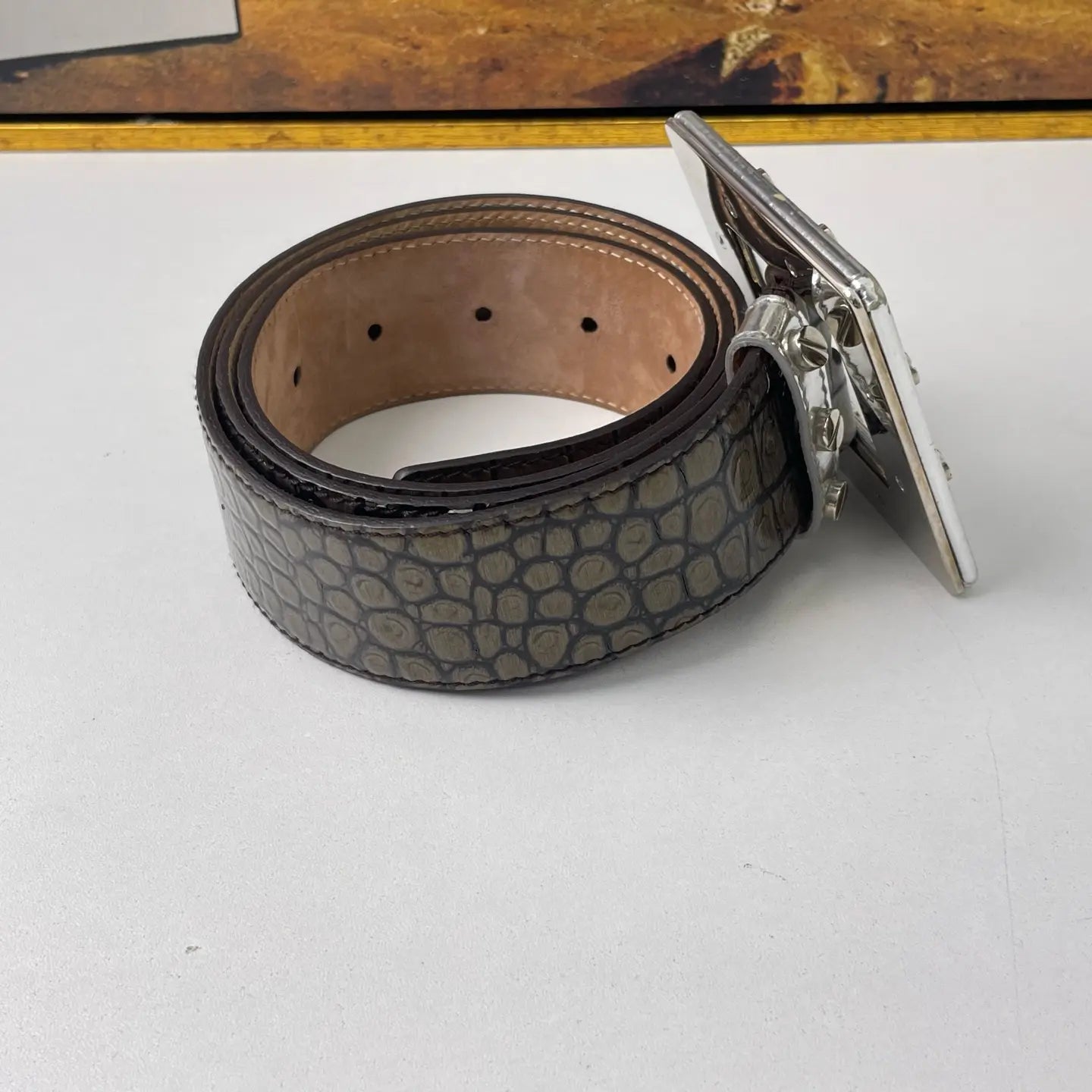 Dolce & Gabbana Crocodile Leather Belt 90cm