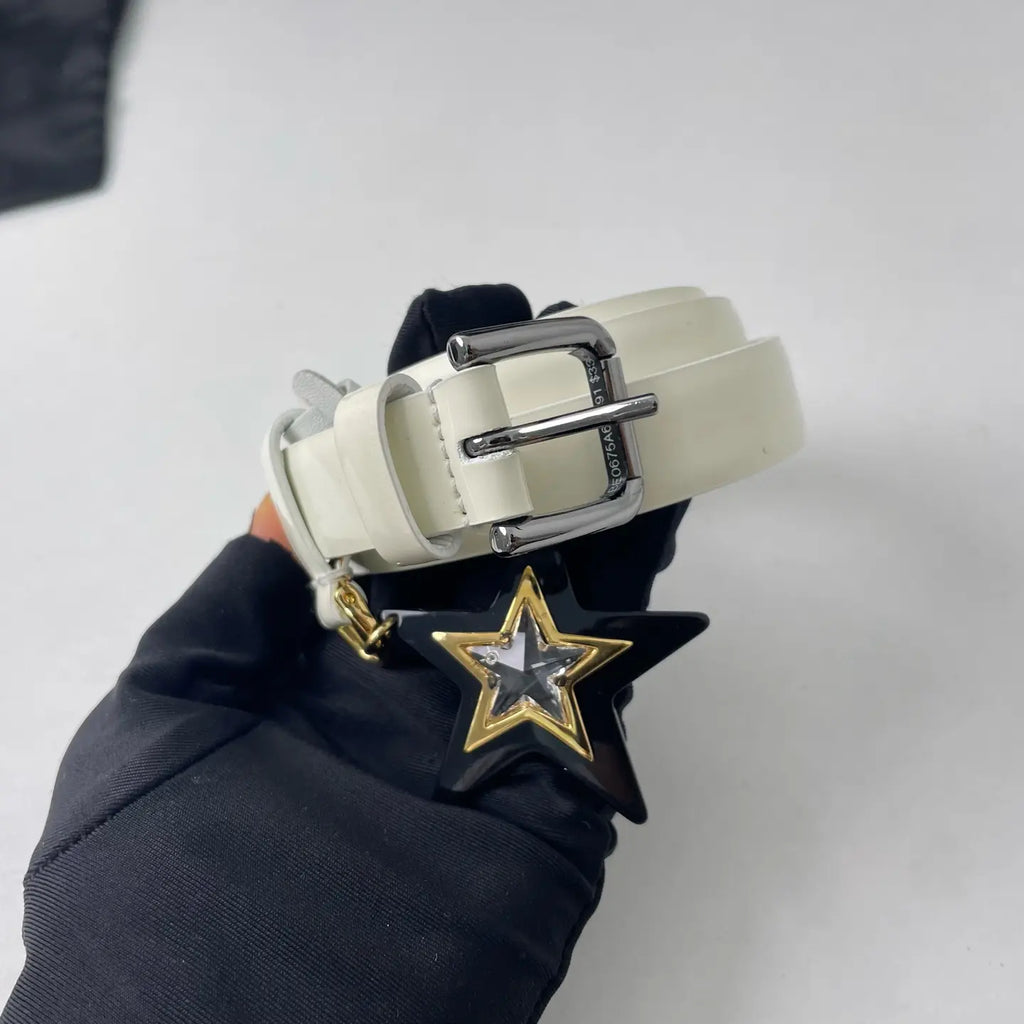 Dolce & Gabbana White Leather Belt 85cm