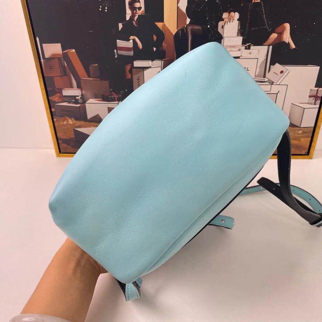 MCM Blue Mini Leather Backpack 28×20cm – 97% New