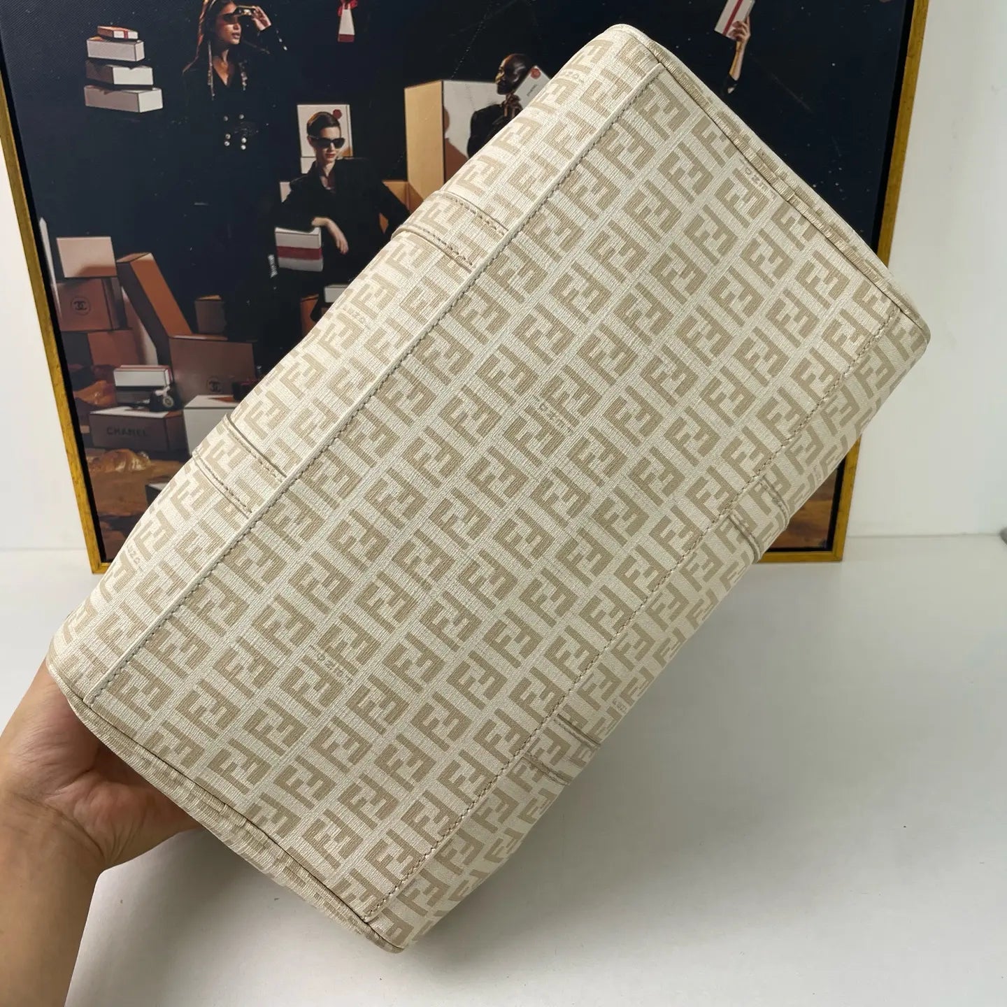 Fendi Vintage Monogram Boston Handbag 31×18cm – 98% New