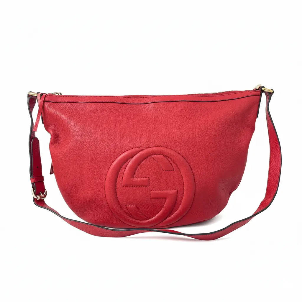 Gucci Red Soho Tassel Crossbody Bag 42×27cm – 97% New